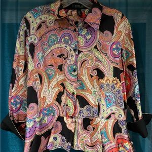 Ralph Lauren Psychedelic Paisley Peplum Blouse